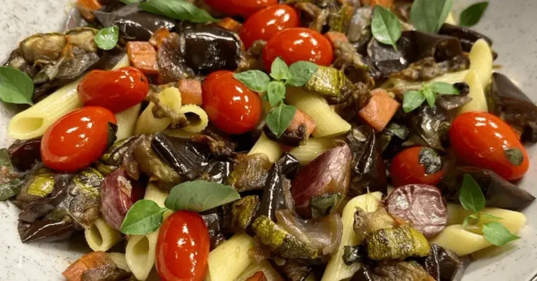 Foto da receita de Ragu de legumes com penne