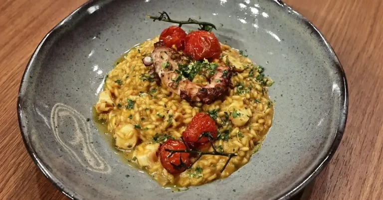 Foto da receita de Risoto espanhol de polvo na brasa