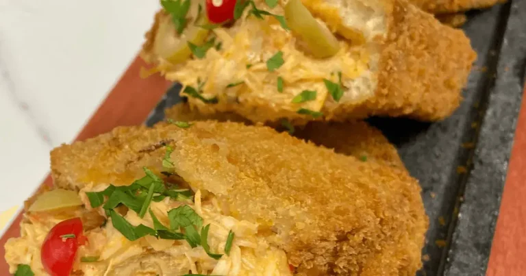 Foto da receita de Sanduíche frito com frango cremoso