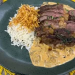 Ancho com molho de cogumelo