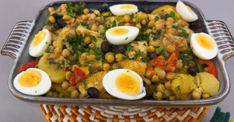 Foto da receita de Bacalhau com grão-de-bico