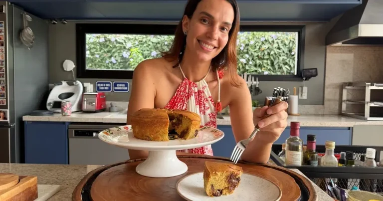 Bolo de banana e chocolate sem farinha de trigo