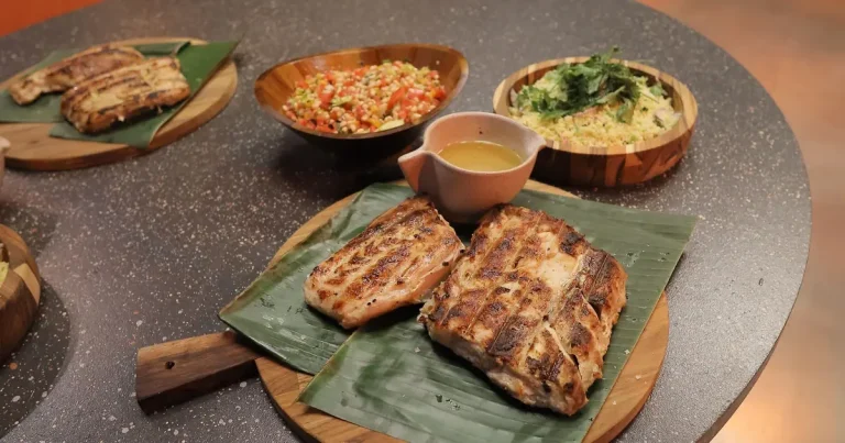 Foto da receita de Filhote na brasa com cuscuz ao tucupi e leite de coco