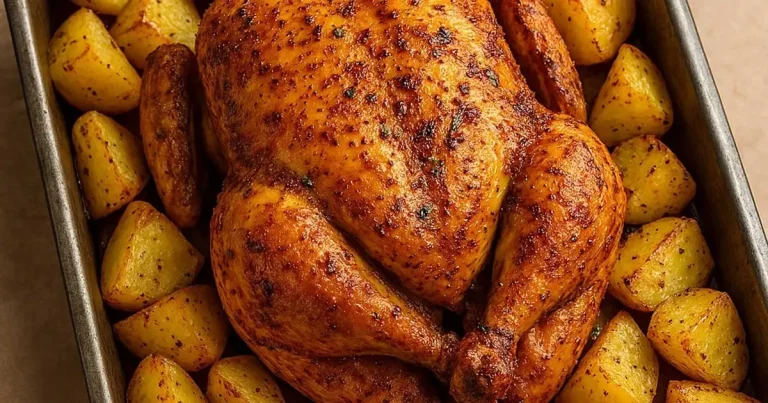 Frango de frangueira com batatas