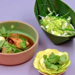Ostras de frango com jiló e carpaccio de abóbora