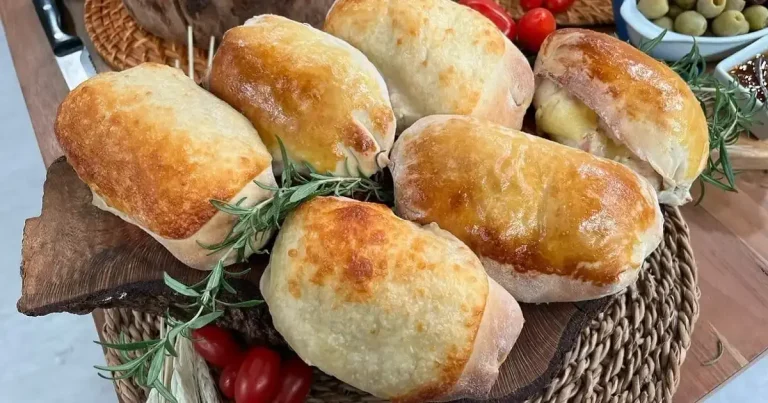 Foto da receita de Pão recheado com presunto e queijo